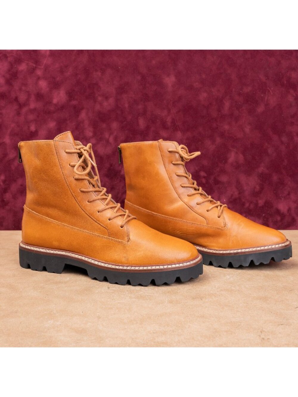 Madewell Women The Citywalk Lugsole Fashion Leather Brown Combat Boots sz 9